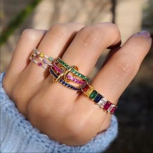 🍒NEW🍒TRIPLE RING LOOP, red blue and green